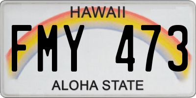 HI license plate FMY473