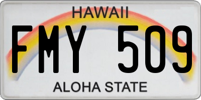 HI license plate FMY509