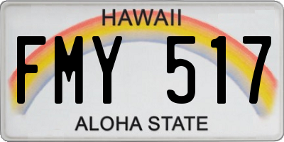 HI license plate FMY517