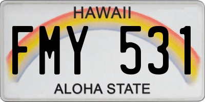 HI license plate FMY531