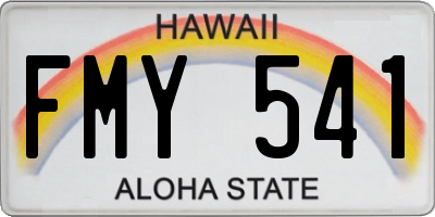 HI license plate FMY541