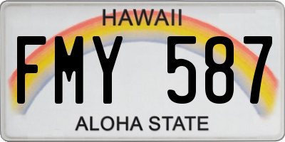 HI license plate FMY587