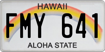 HI license plate FMY641