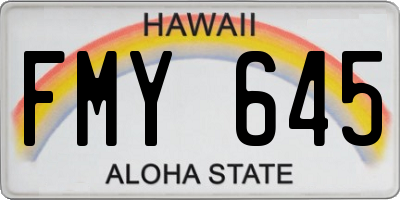 HI license plate FMY645