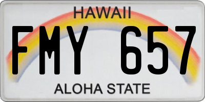 HI license plate FMY657