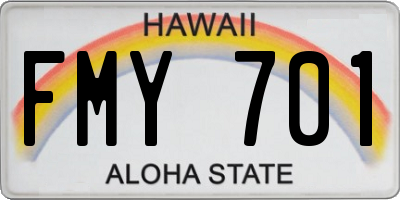 HI license plate FMY701