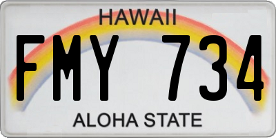 HI license plate FMY734