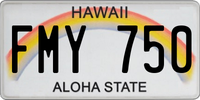 HI license plate FMY750