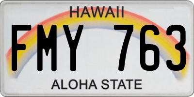HI license plate FMY763