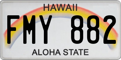 HI license plate FMY882
