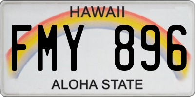HI license plate FMY896