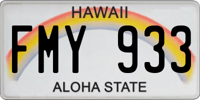 HI license plate FMY933