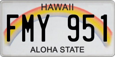 HI license plate FMY951