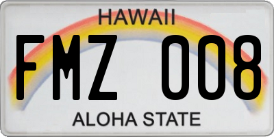 HI license plate FMZ008