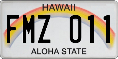 HI license plate FMZ011
