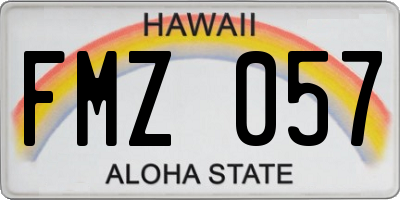 HI license plate FMZ057