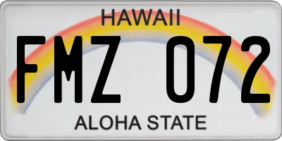 HI license plate FMZ072