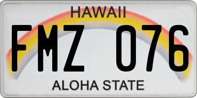 HI license plate FMZ076