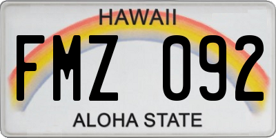 HI license plate FMZ092