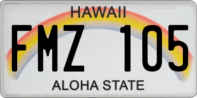 HI license plate FMZ105