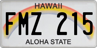 HI license plate FMZ215