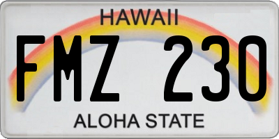 HI license plate FMZ230