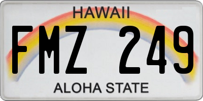 HI license plate FMZ249