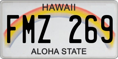 HI license plate FMZ269