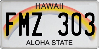 HI license plate FMZ303