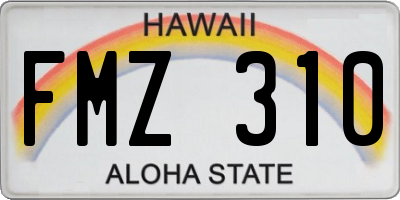 HI license plate FMZ310