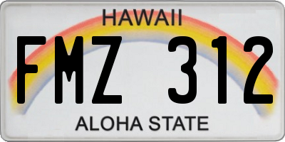 HI license plate FMZ312