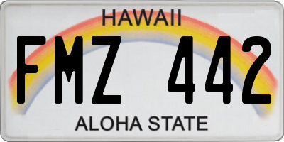 HI license plate FMZ442