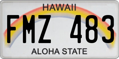 HI license plate FMZ483