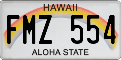 HI license plate FMZ554