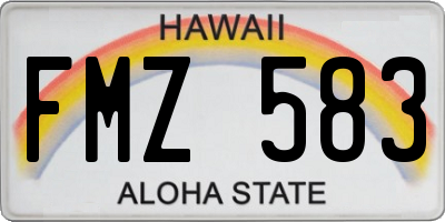 HI license plate FMZ583