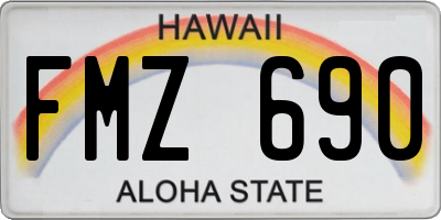 HI license plate FMZ690