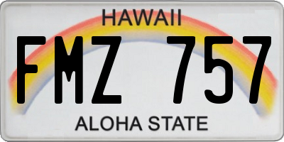 HI license plate FMZ757