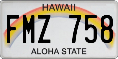 HI license plate FMZ758
