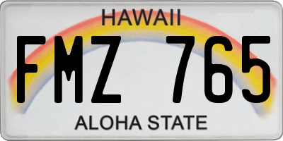 HI license plate FMZ765