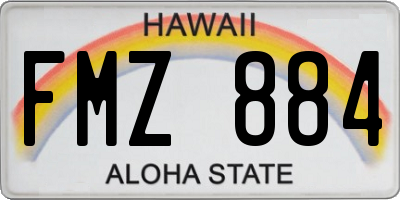 HI license plate FMZ884