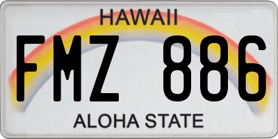 HI license plate FMZ886