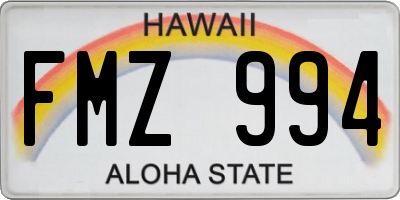 HI license plate FMZ994