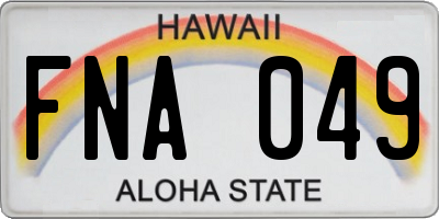 HI license plate FNA049