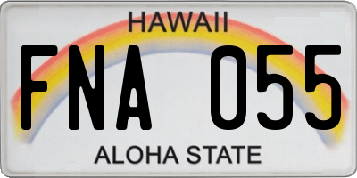 HI license plate FNA055