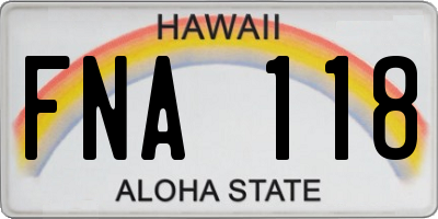 HI license plate FNA118