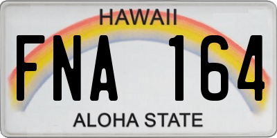 HI license plate FNA164