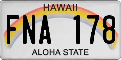 HI license plate FNA178