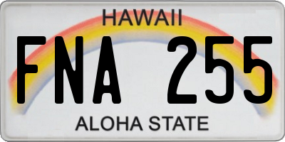 HI license plate FNA255