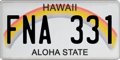 HI license plate FNA331