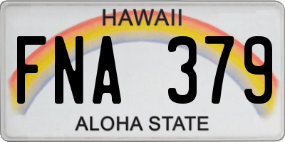 HI license plate FNA379